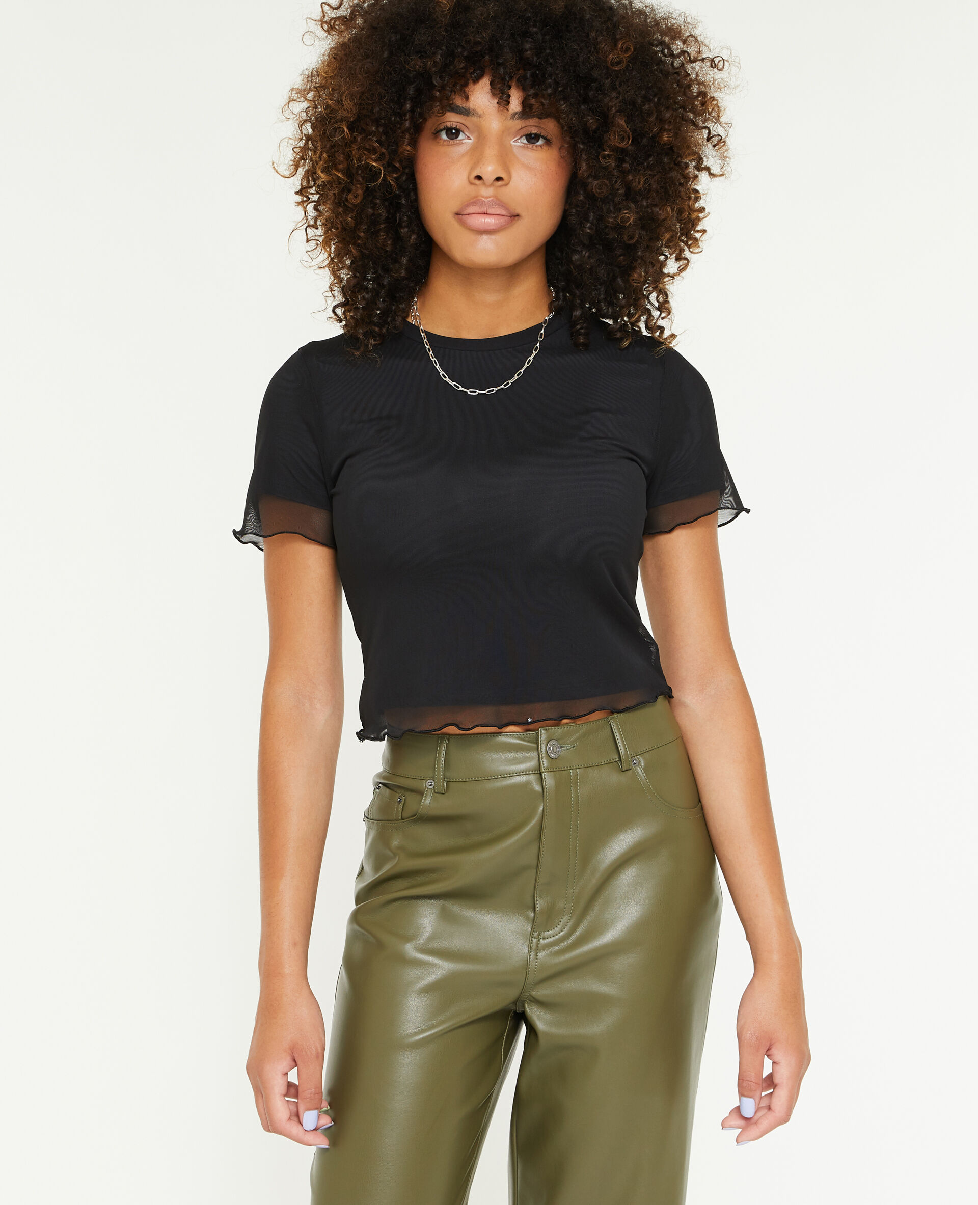 Top court en tulle - Noir