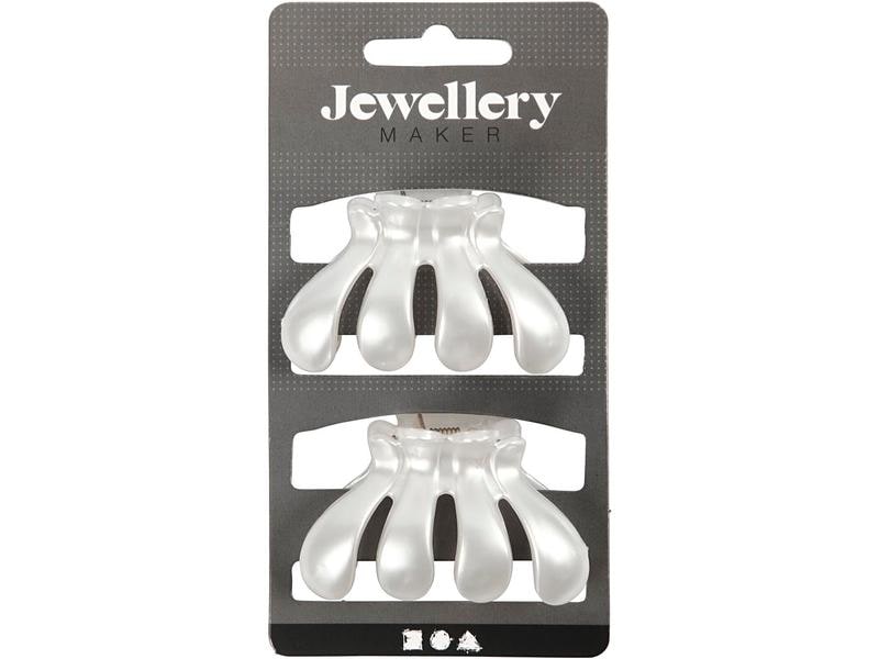 Creativ Company Haarklemme Perlmutt 6 x 3.8 cm, 2 Stück Haarklammer