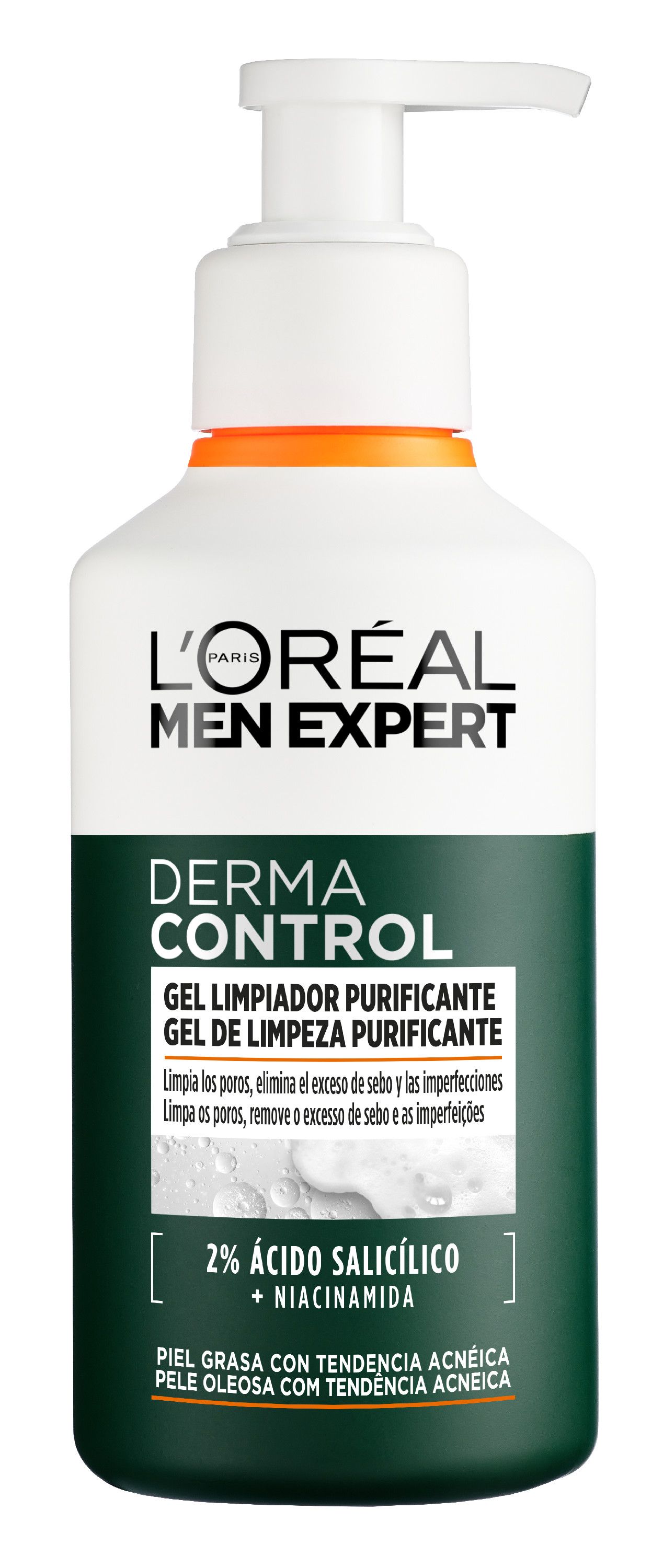 Men Expert Derma Control Gel Limpiador Purificante Limpieza facial hombres