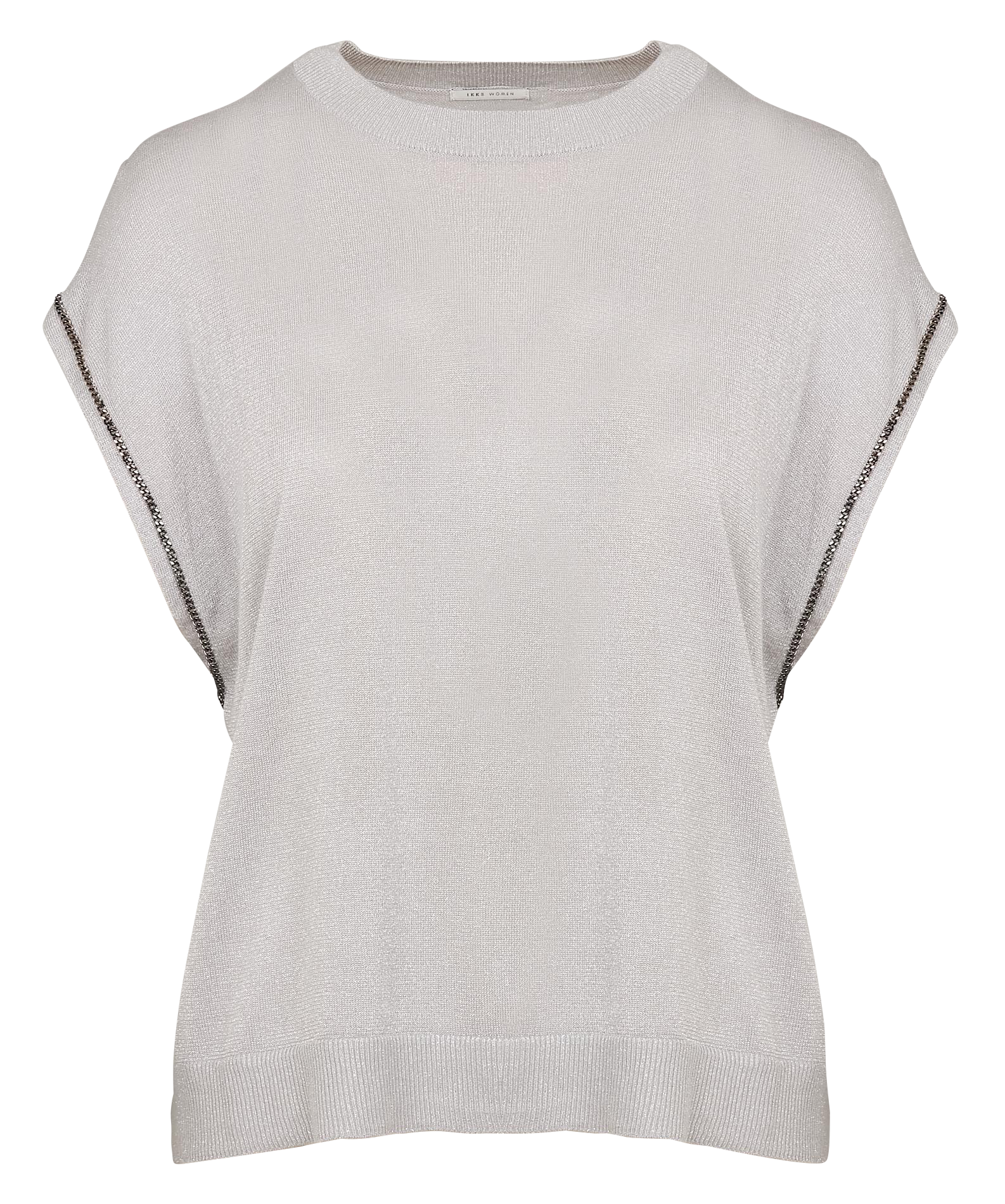 Pull col rond métallisé | Gris