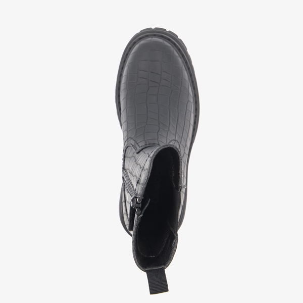 Blue Box meisjes chelsea boots croco print zwart