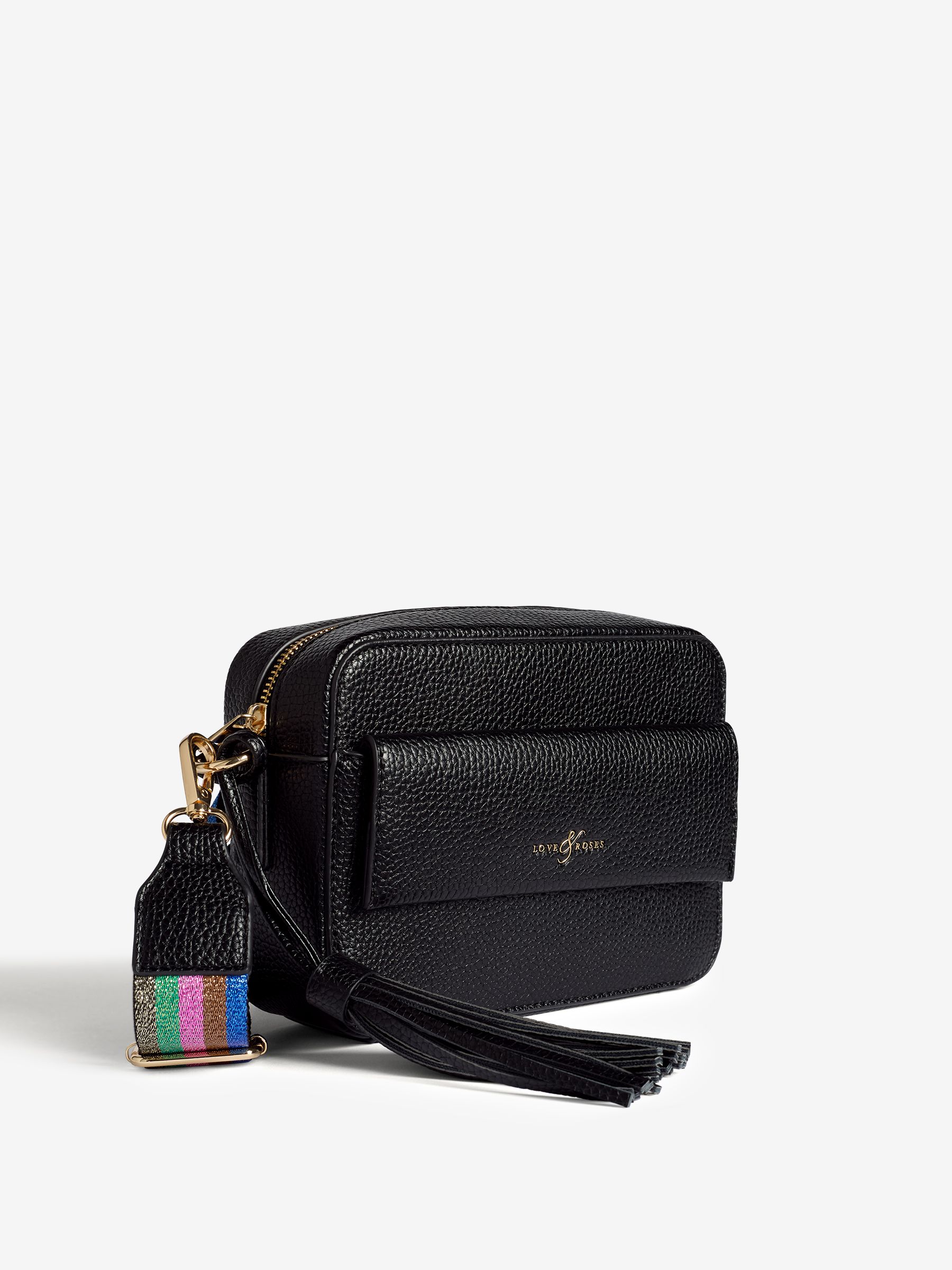 Zwart - Love & Roses Cross-Body Bag with Pocket