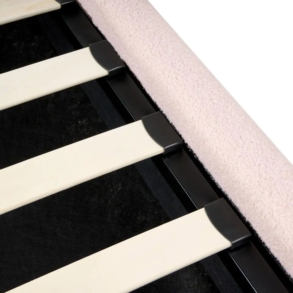 BLAGNAC - Bed met opbergruimte - Roze - 90 x 200 cm - Bouclé