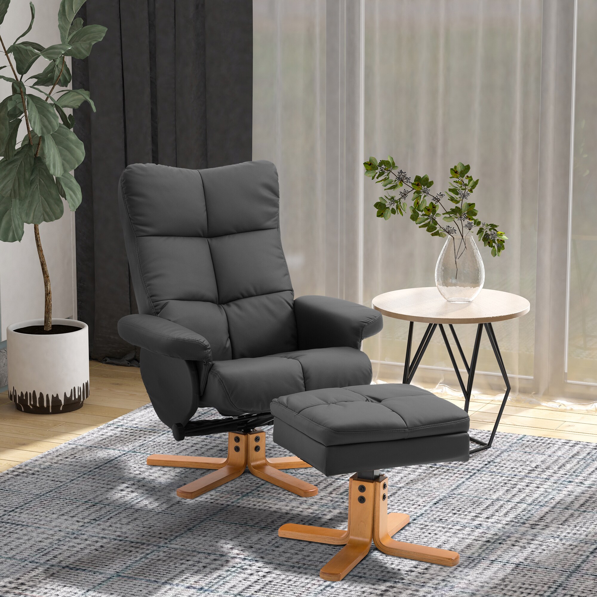 HOMCOM Fernsehsessel mit Hocker