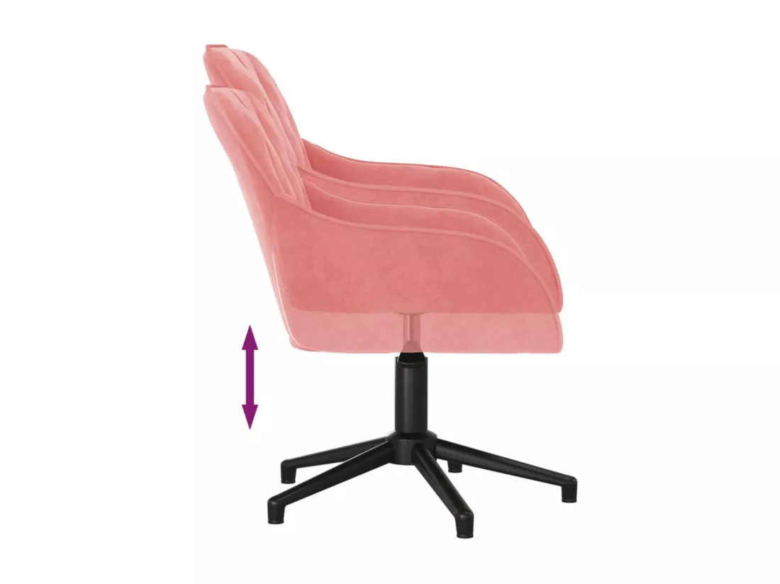 Chaise pivotante de bureau Rose Velours