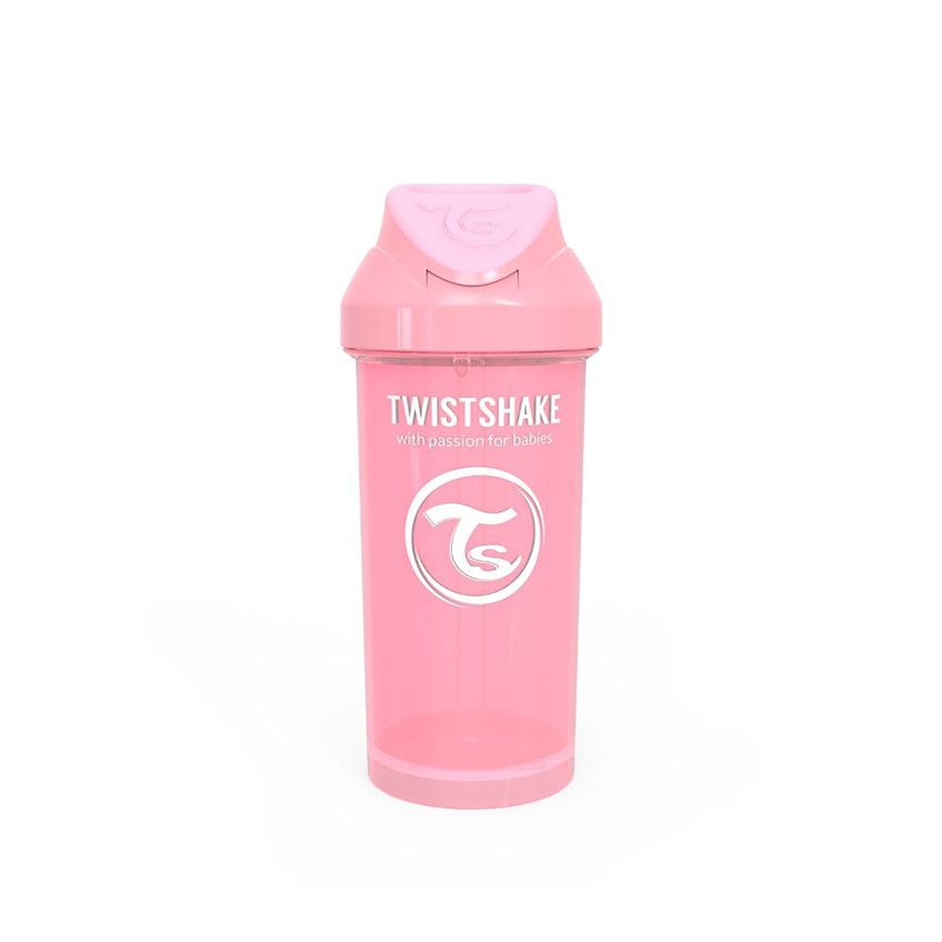 Tasse à paille 360 ml 6+ mois - Rose Pastel - Ecru