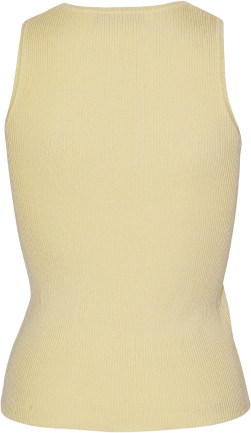 A-VIEW Rib knit tank top Pale yellow