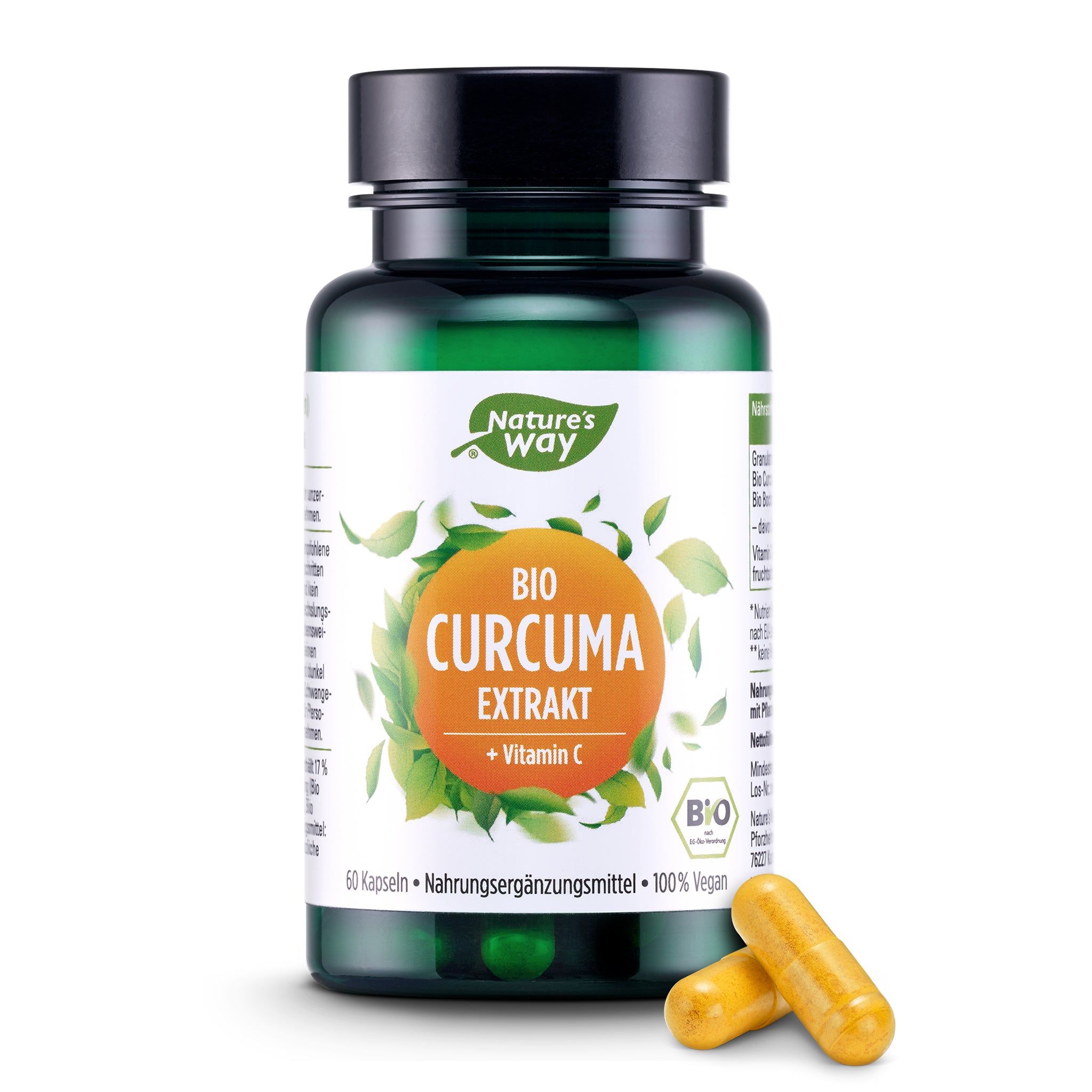 Nature's Way Bio Curcuma Kapseln – hochdosierter Kurkuma-Extrakt mit Vitamin C, 45x höhere Aufnahme