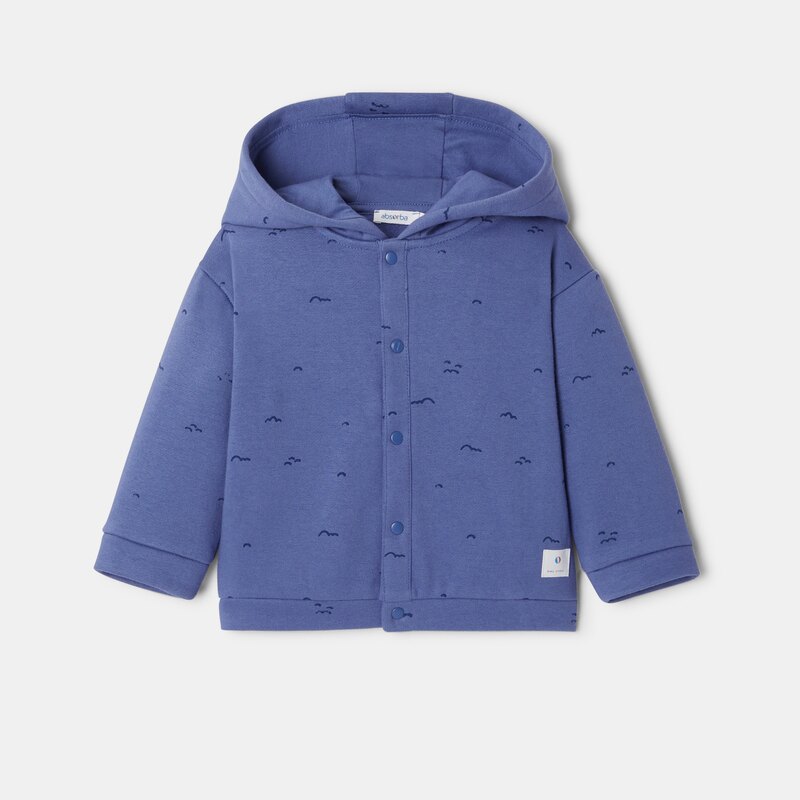Sweat pressionné à capuche en molleton bleu mixte Absorba Bleu