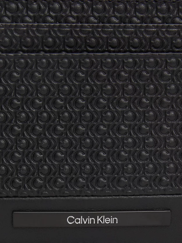 Porta-cartões de couro com logotipo