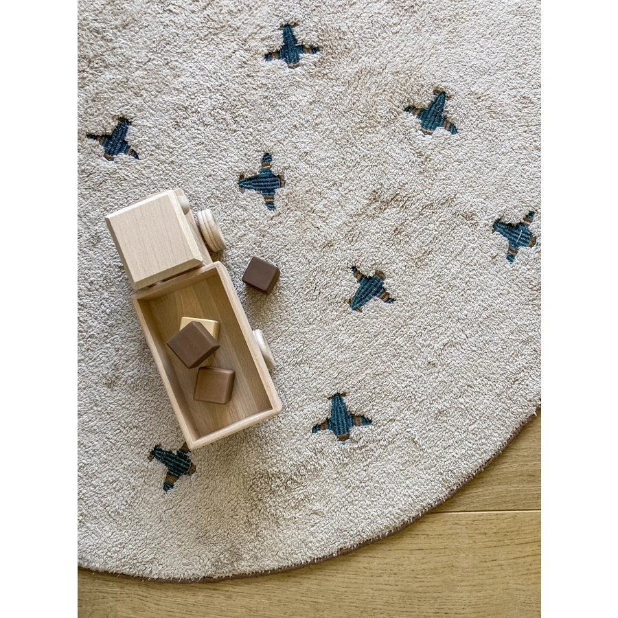 Tapis Petit Kinderteppich Jort cream blue Ø130 cm