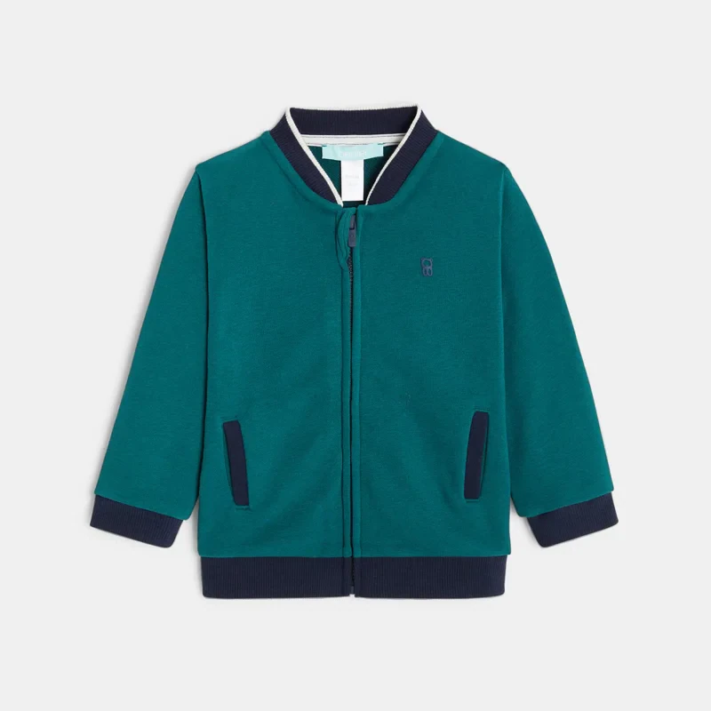 Teddy zippé en molleton doux vert bébé garçon Vert