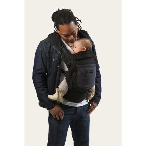 Porte bebe PHYSIOCARRIER coton noir poche anthracite - LOVE RADIUS