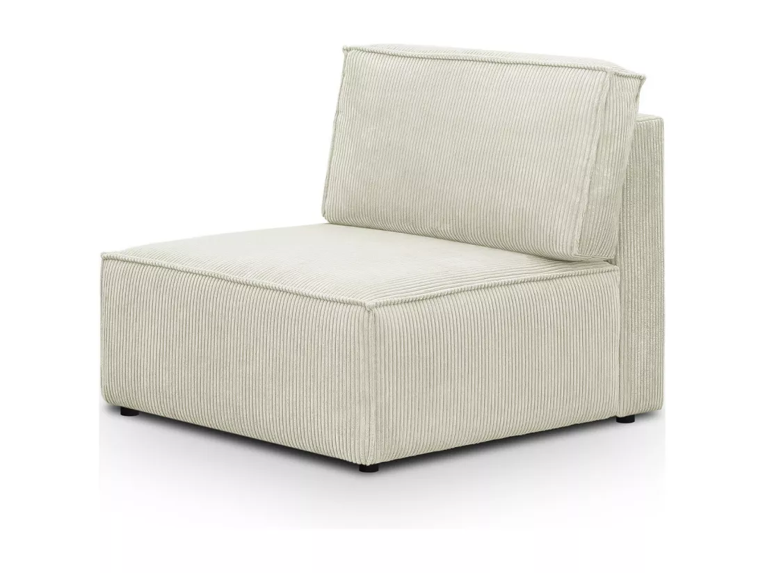 Chauffeuse modulable en velours côtelé beige - Harper Mod