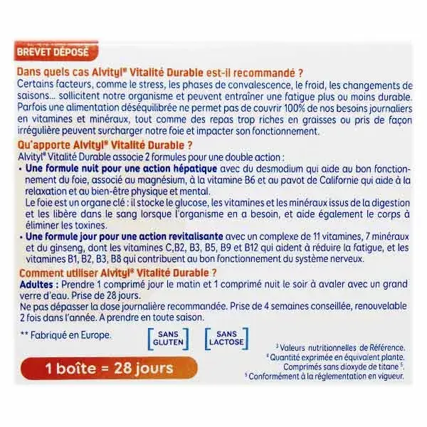 Alvityl Vitalité durable dès 18 ans 56 comprimés