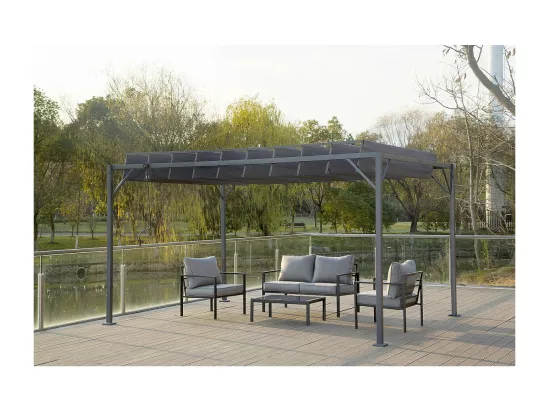 Pergola bioclimatique en tissu 