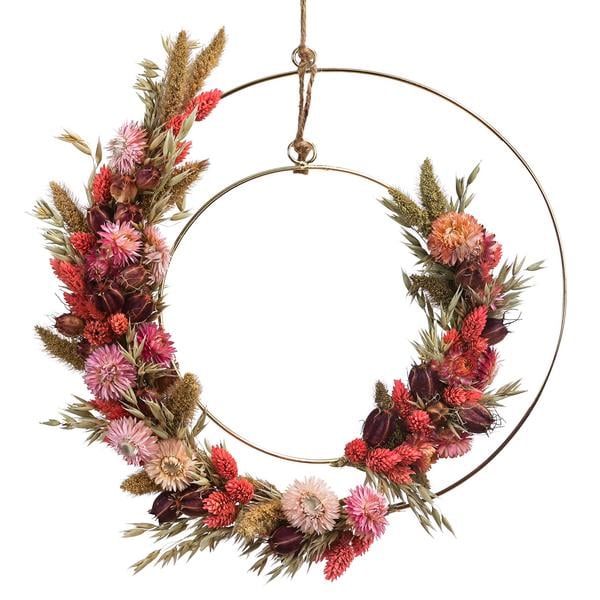 Dehner Trockenblumenkranz DIY-Set Herbstfeuer,
