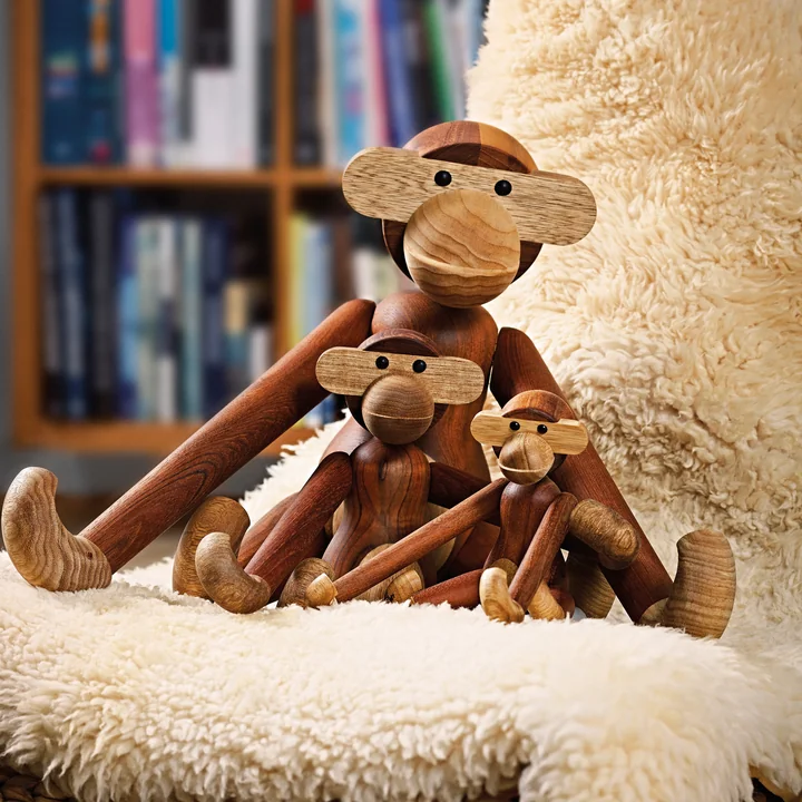Kay Bojesen - Holz-Affe mini, grau