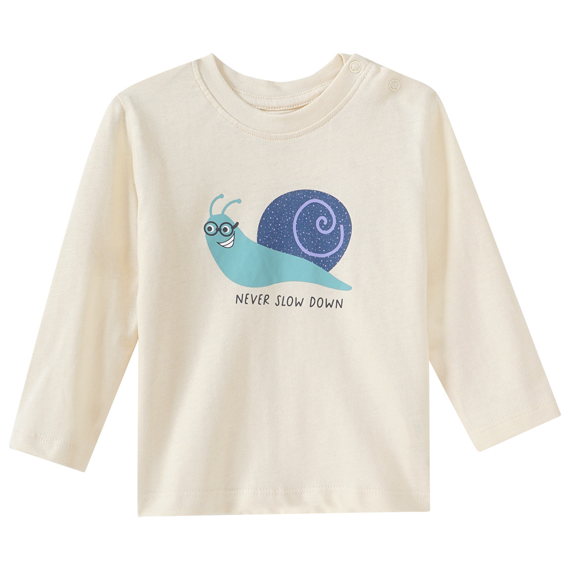 Topomini 2 Baby Langarmshirts aus Bio-Baumwolle creme / dunkelblau