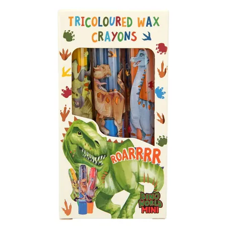 Depesche Dino World Mini Dino TricolorWachsmaler Set