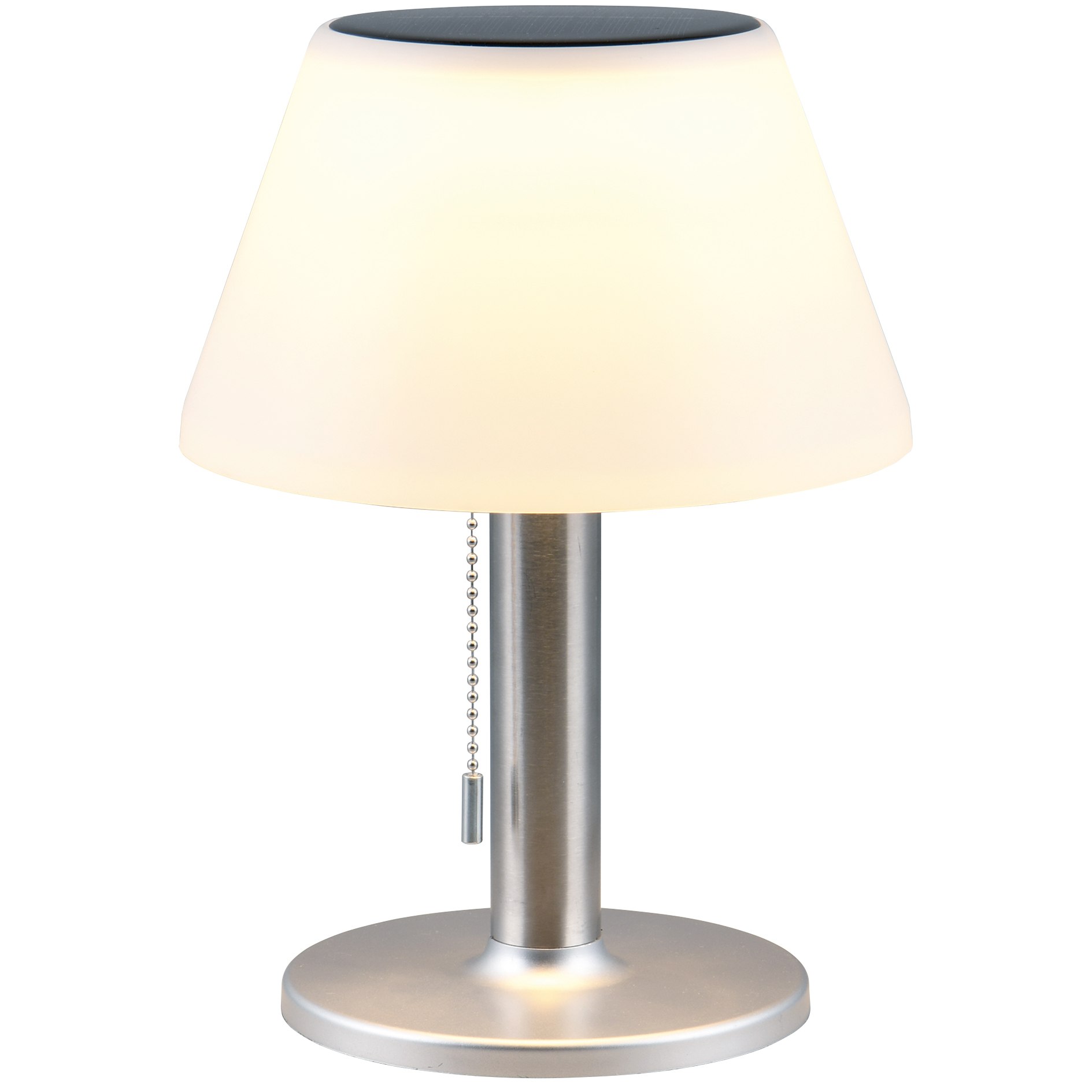LAMPURA Solar-LED-Tischleuchte - weiß-Edelstahl - 28 cm