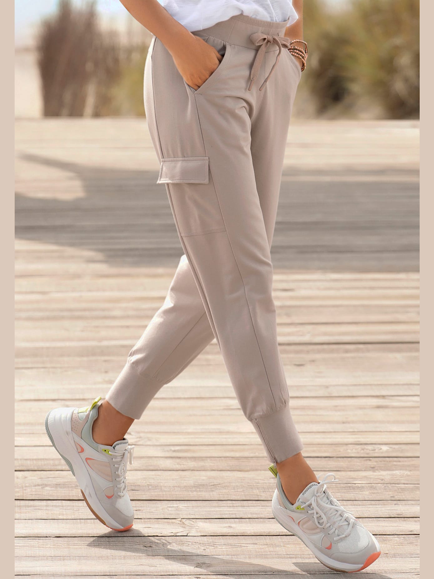 Pantalon de jogging ceinture élastique avec cordon