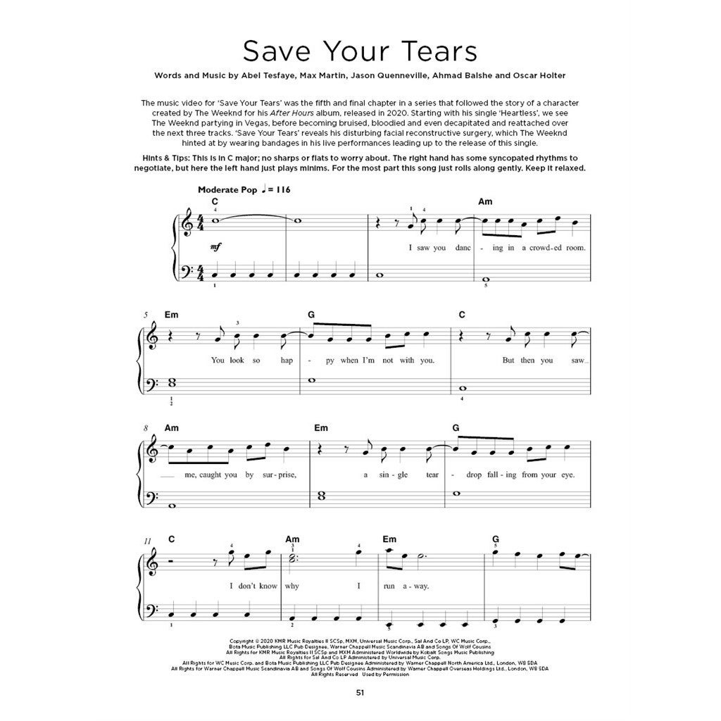 Hal Leonard Really Easy Piano Chart Hits 2021 songboek voor piano