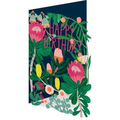 King Protea Floral Lasercut Card