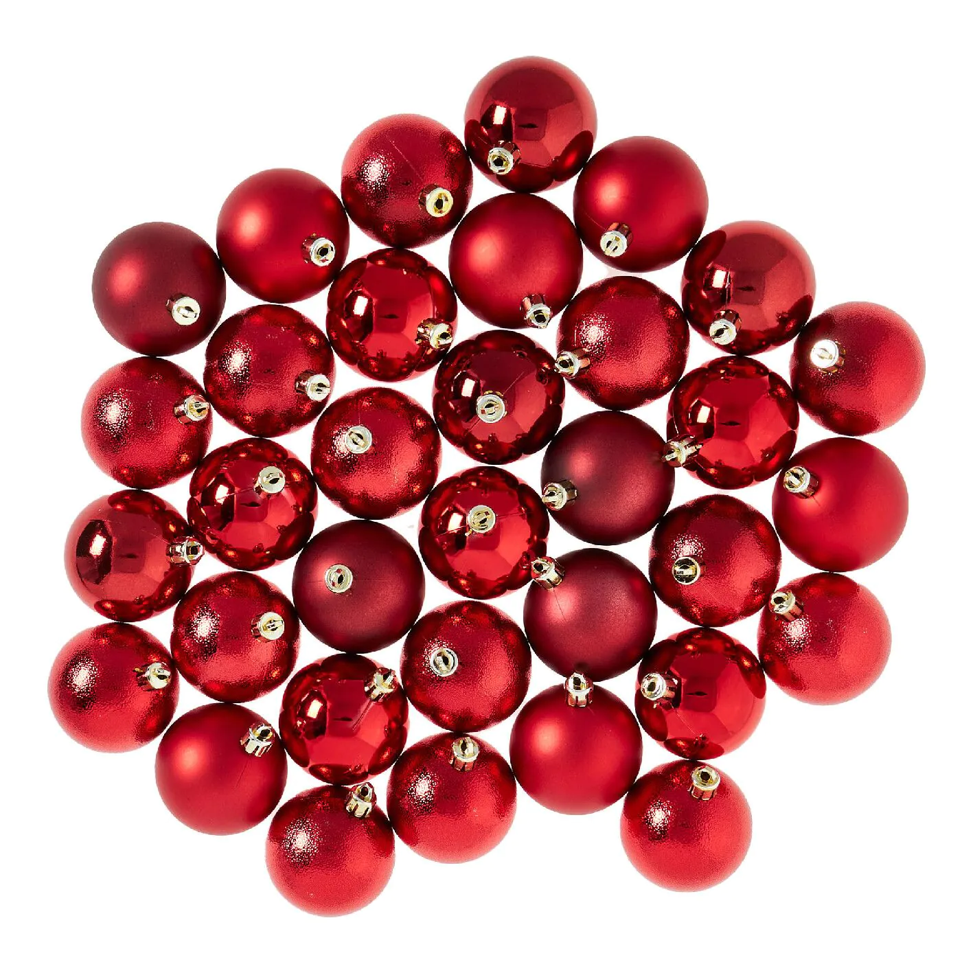 34er Weihnachtskugel Set Weihnachtskugeln, rot