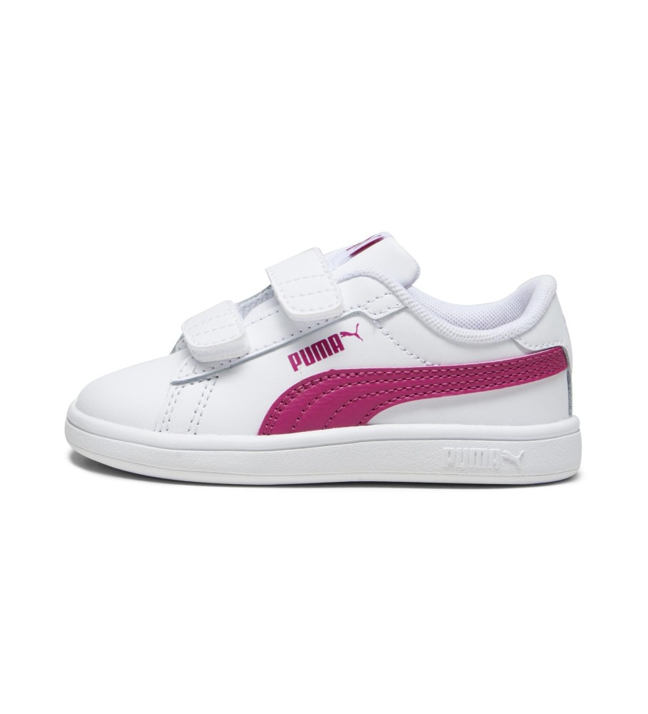 Tênis Puma Smash 3.0 V de couro branco