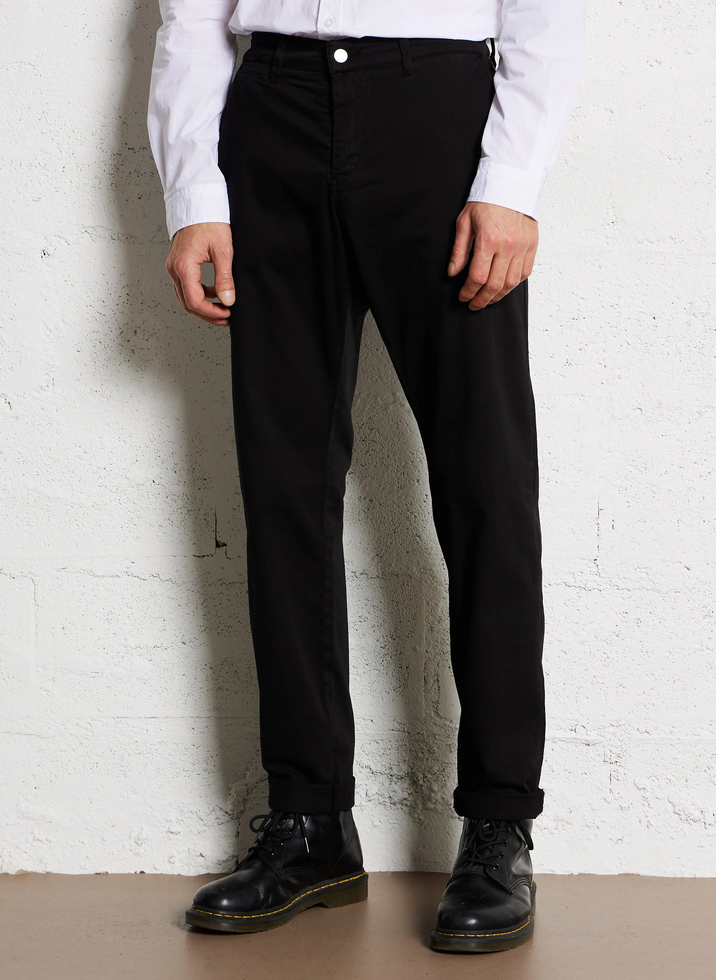 CESAR - Chino large en coton stretch | Noir