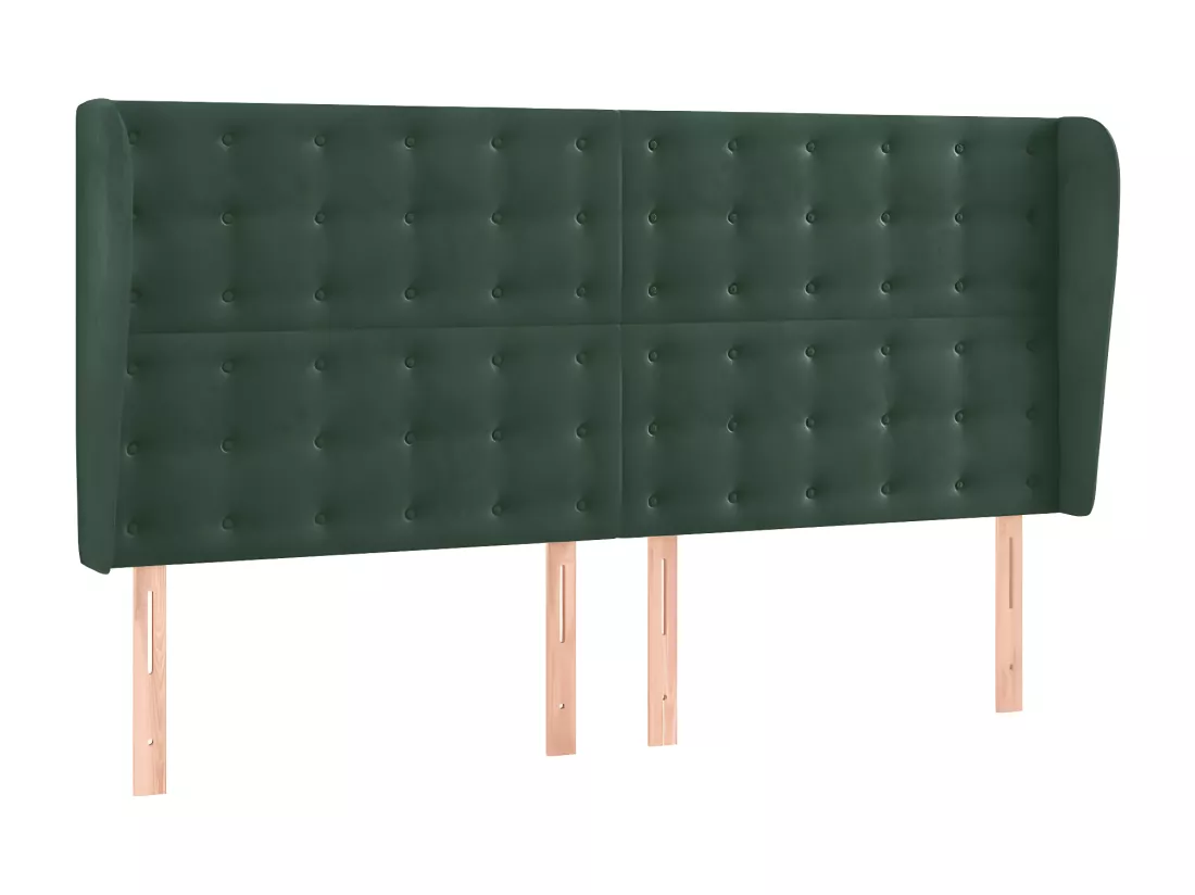 Sommier tapissier matelas et LED Vert foncé 160x200 cm Velours