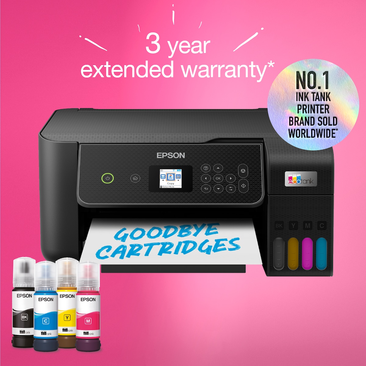 Epson EcoTank ET-2875 multifunksjonsskriver C11CJ66424 (sort)