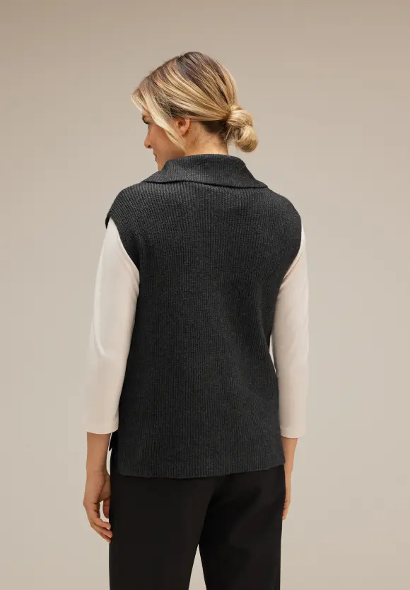 Troyer Pullunder mit Zipper - anthracite melange