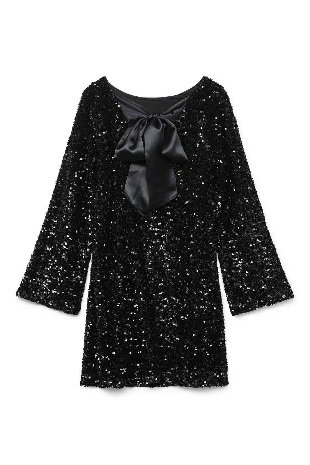 Vero Moda Vmlaila Ls Sequin Bow Dress 4682968 black