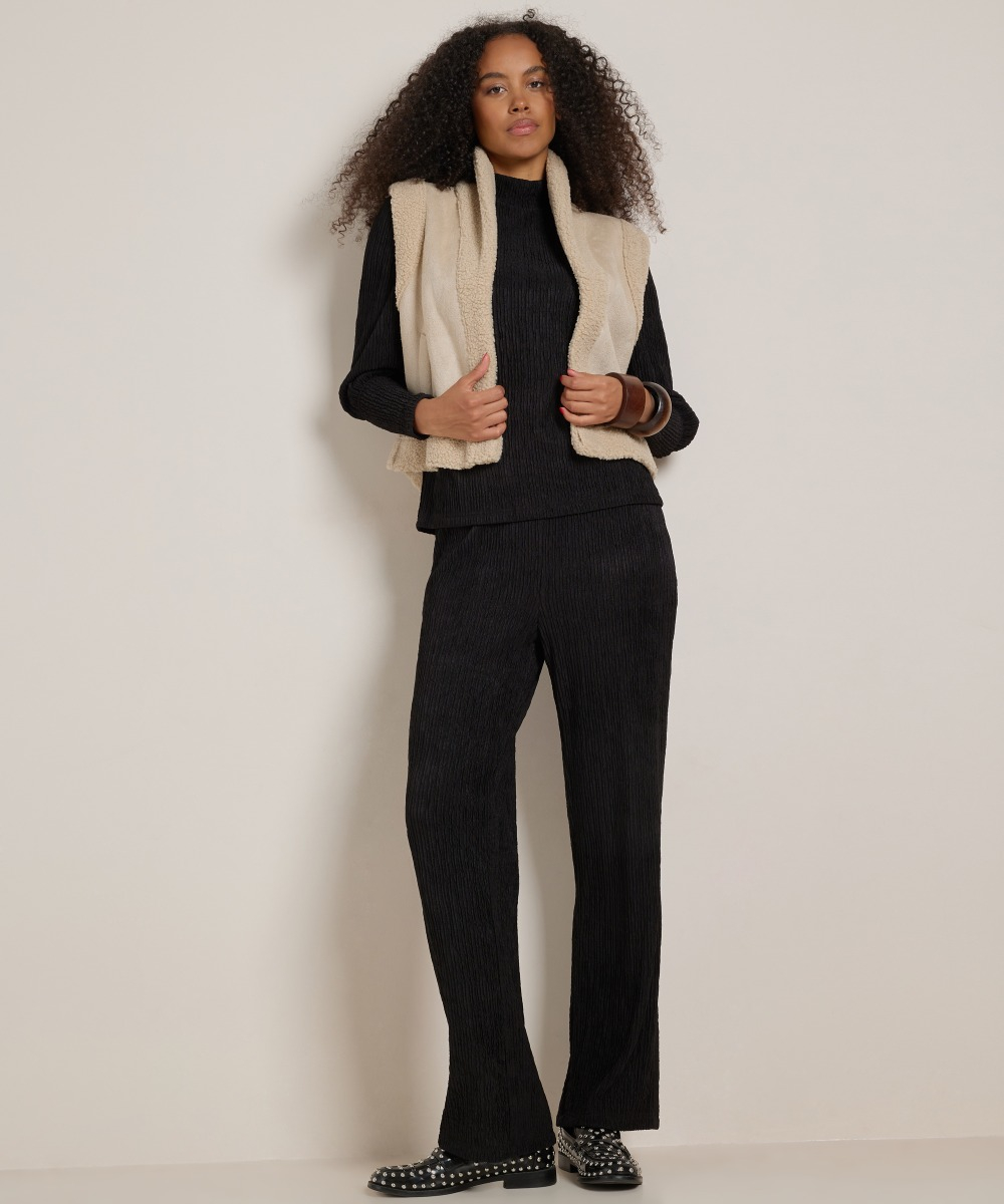 wide fit broek crinckle uni