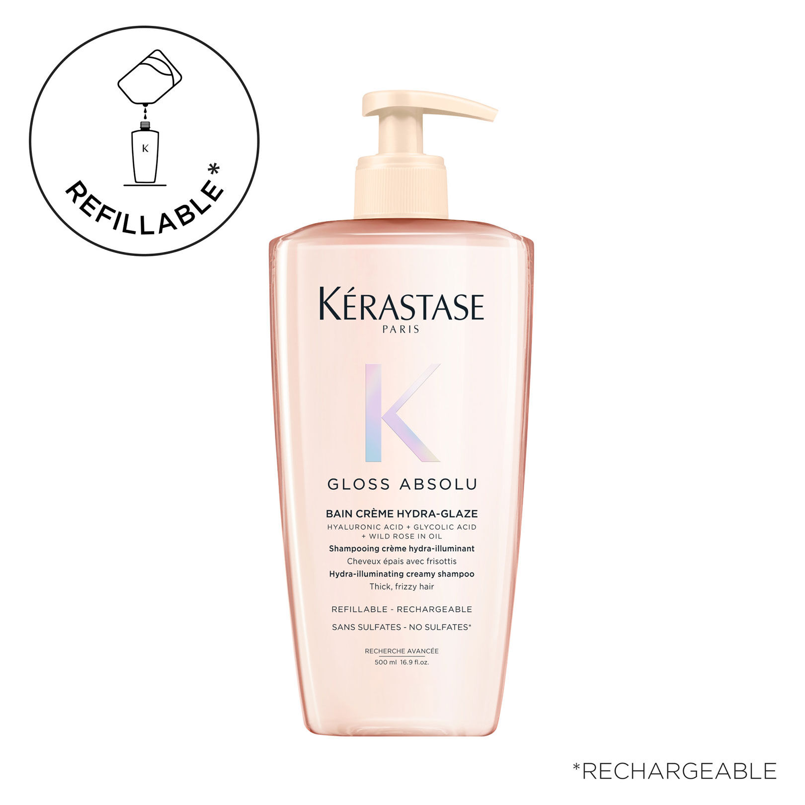 Bain crème Hydra-Glaze Gloss Absolu 500 ml rechargeable