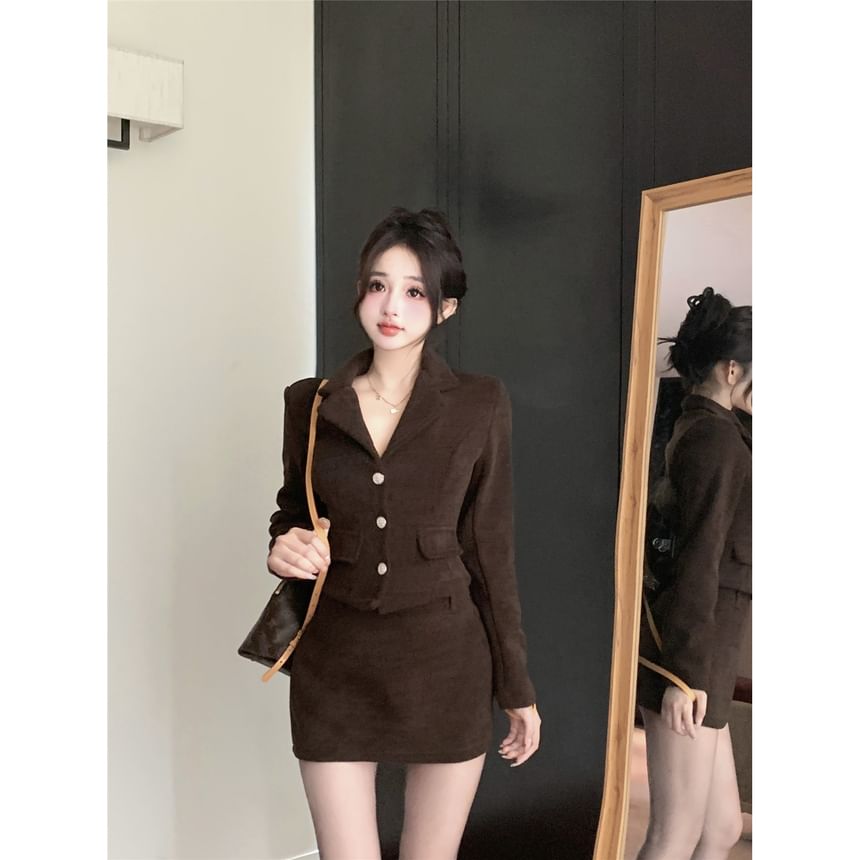PINPI - Blazer met reverskraag en effen knopen