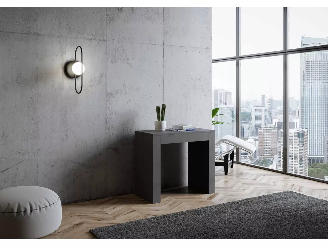 Console extensible 90x42/302 cm Emy Anthracite Spatulé