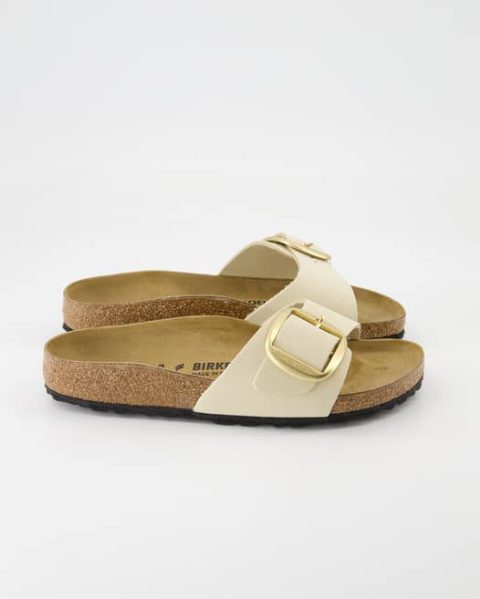 Birkenstock Madrid Big Buckle Pantoletten in Beige