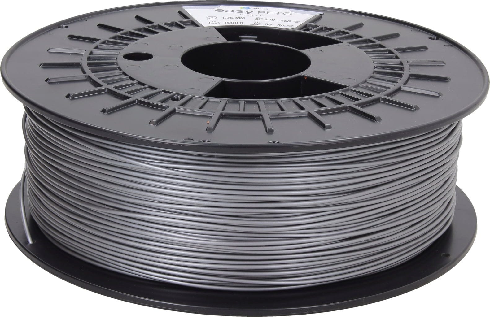 3DJAKE  easyPETG Silber, 1,75 mm / 1000 g    PETG Filament für robuste & präzise Drucke
