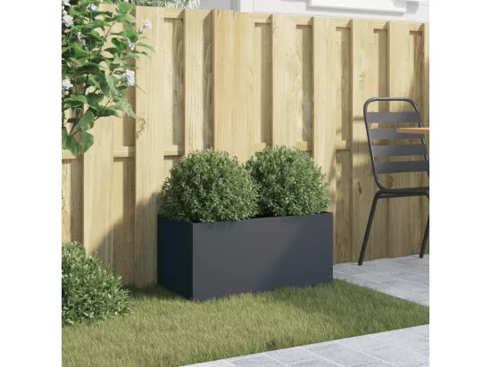Jardinière anthracite 62x30x29 cm acier laminé à froid
