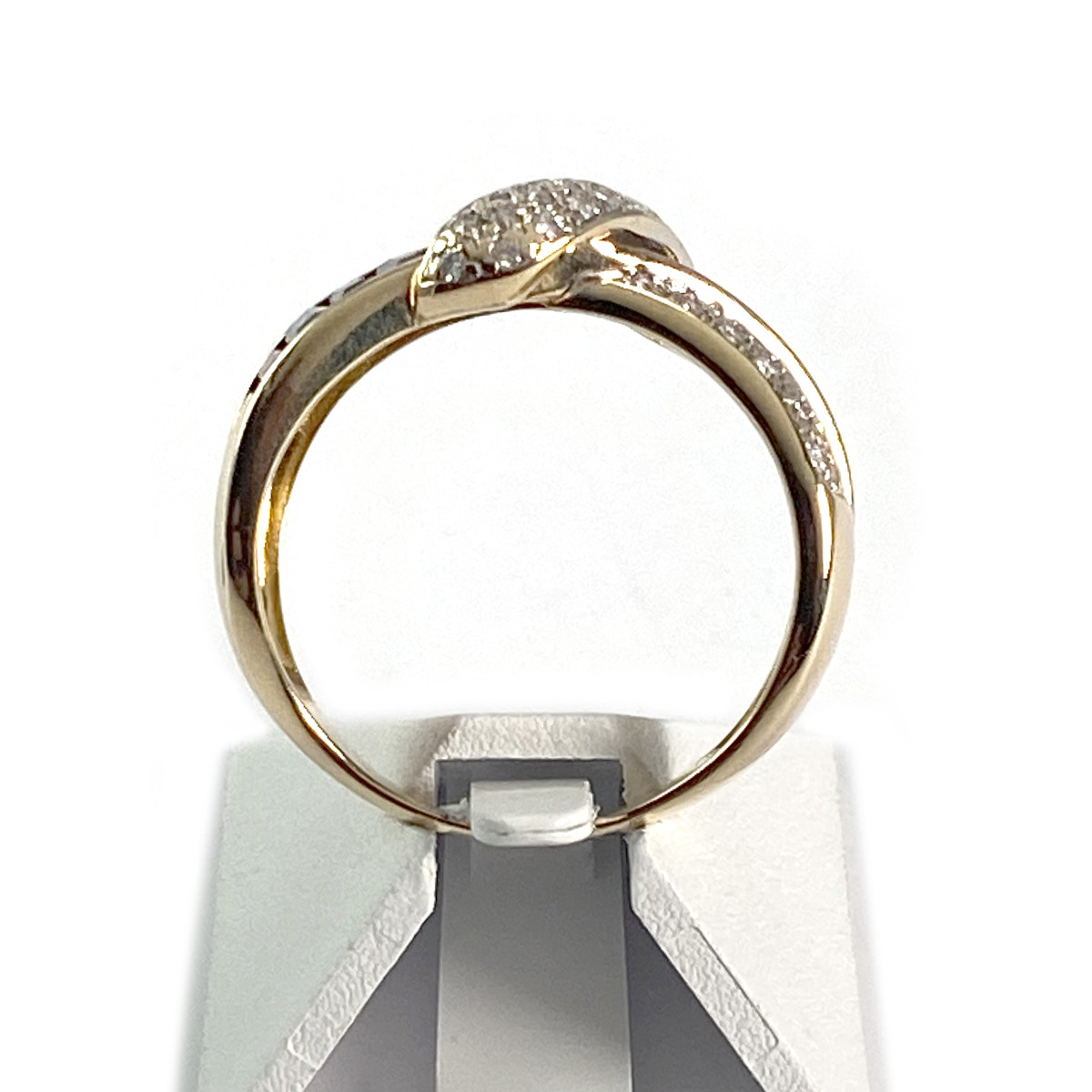 Bague d'occasion entrelacée or 750 jaune saphirs et diamants