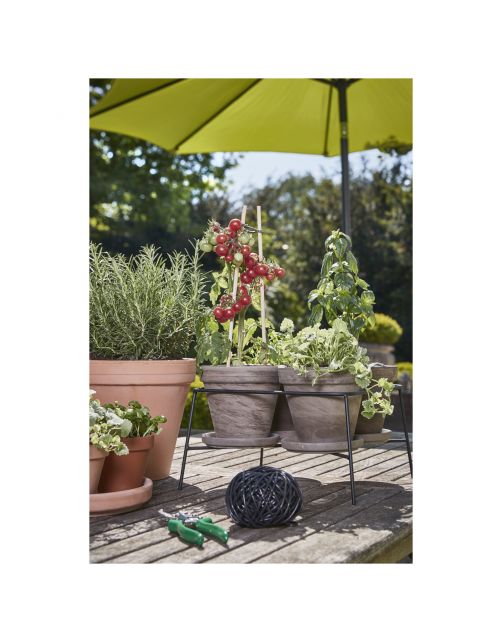 Mica Decorations Terracotta Pot Met Schotel Set Van 3 - Bloempotsets - 41x14x12 cm Grijs