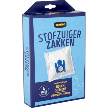 Jumbo Stofzuigerzakken met Filter 4 Stuks