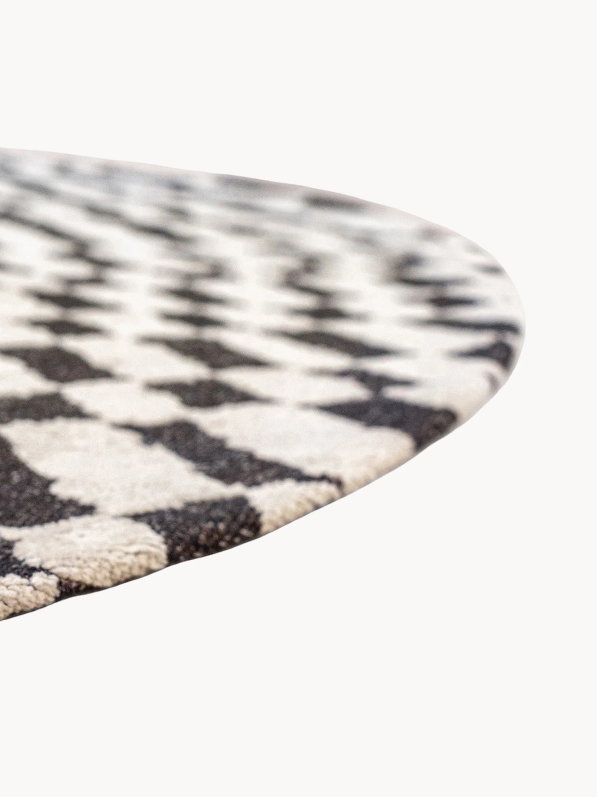 Rond jacquard in- & outdoor vloerkleed Berber, wasbaar