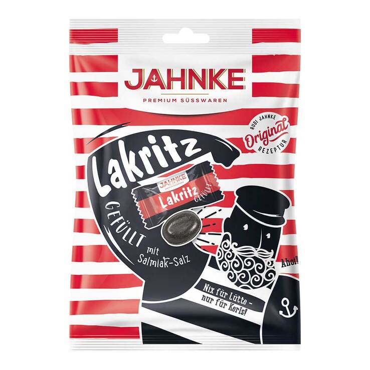 Jahnke Lakritz gefüllt mit Salmiaksalz Bonbons, 125 g