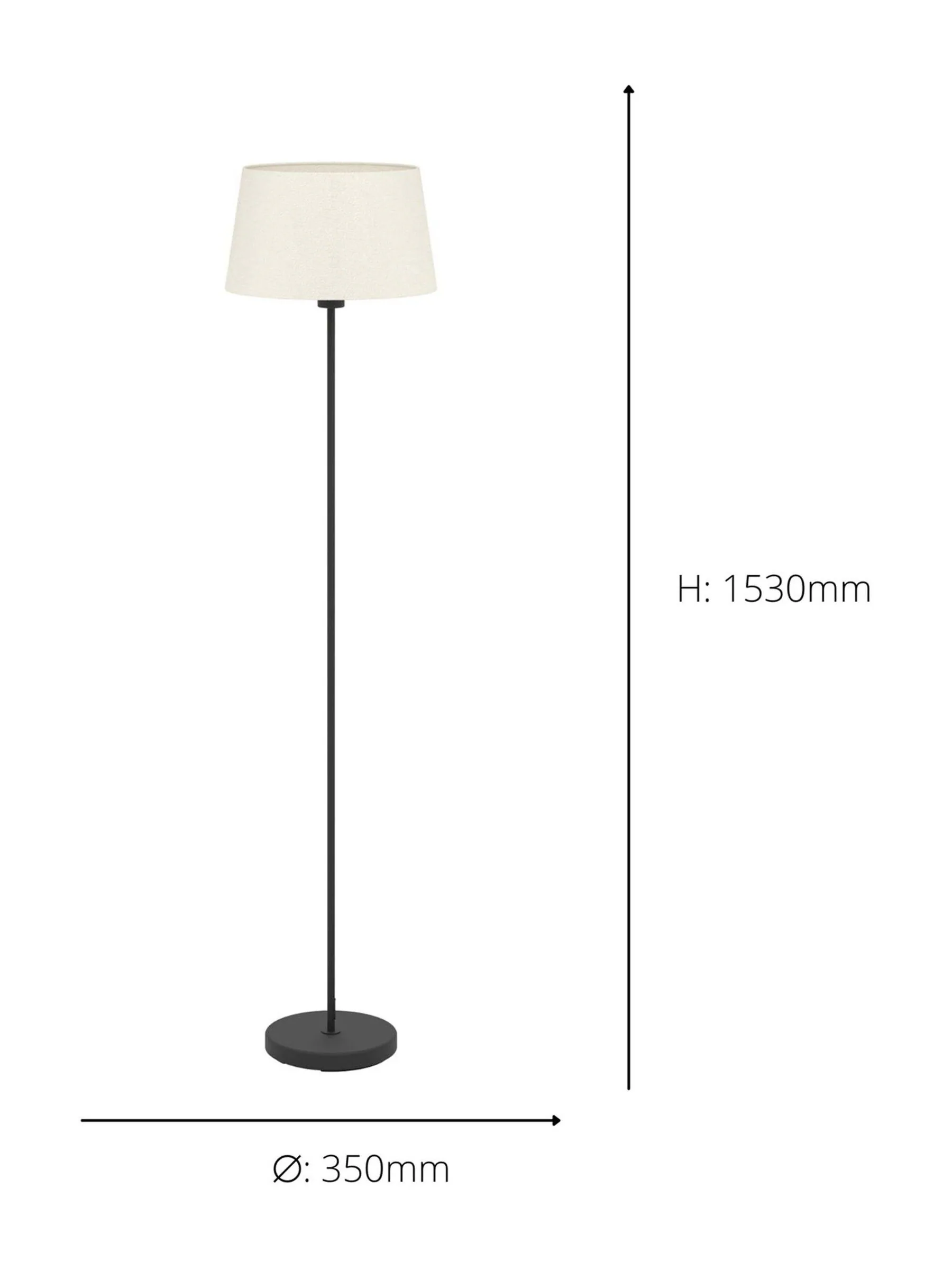 Eglo Febres Fabric and Steel Traditional Floor Lamp