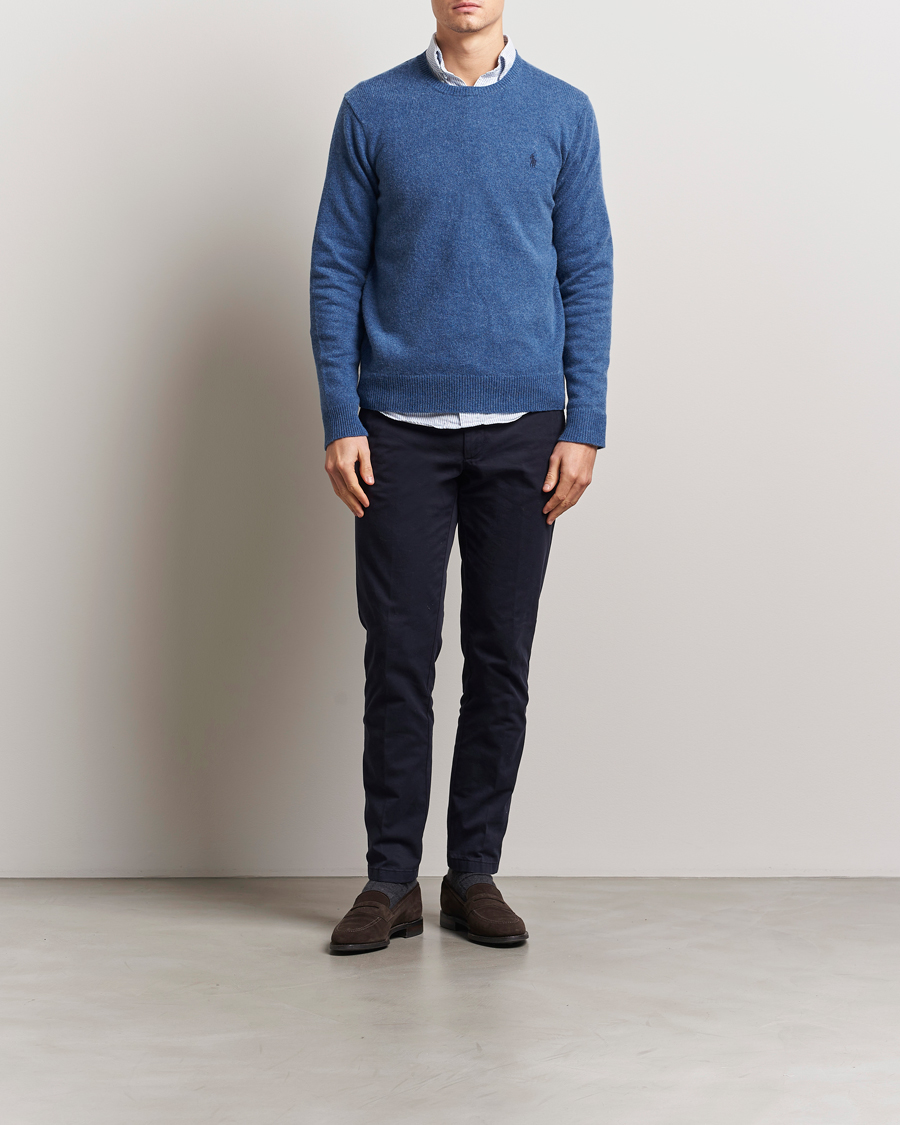 Polo Ralph Lauren Cotton/Wool Pullover Blue Salt Heather