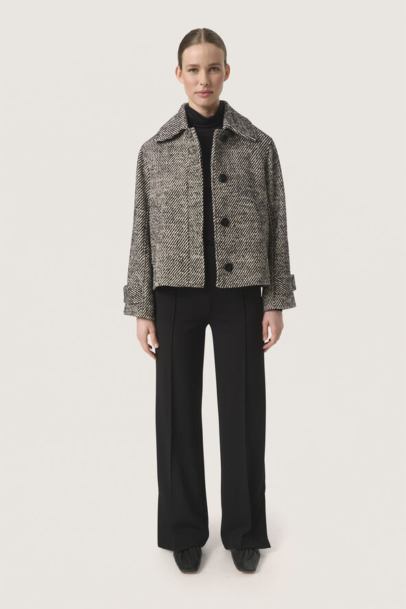 Soaked in Luxury SLMabel Akeleje Jacket Black and white twill